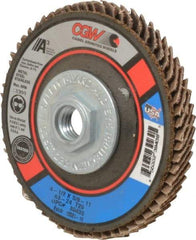 Camel Grinding Wheels - 24 Grit, 4-1/2" Disc Diam, 5/8-11 Center Hole, Type 29 Aluminum Oxide Flap Disc - 13,300 Max RPM, Polyester Backing, Arbor Attaching System, Coated - Apex Tool & Supply