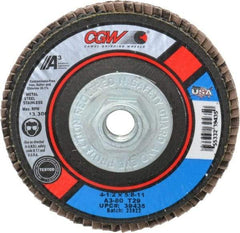 Camel Grinding Wheels - 80 Grit, 4-1/2" Disc Diam, 5/8-11 Center Hole, Type 29 Aluminum Oxide Flap Disc - 13,300 Max RPM, Polyester Backing, Arbor Attaching System, Coated - Apex Tool & Supply