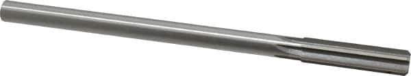 Made in USA - 1/2" High Speed Steel 6 Flute Chucking Reamer - Straight Flute, 0.4355" Straight Shank, 2" Flute Length, 8" OAL - Apex Tool & Supply