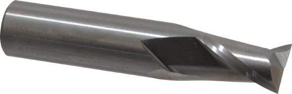 OSG - 1/2", 5/8" LOC, 1/2" Shank Diam, 2-1/2" OAL, 2 Flute, Solid Carbide Square End Mill - Single End, Uncoated, Spiral Flute, 30° Helix, Centercutting, Right Hand Cut, Right Hand Flute, Series 412 - Apex Tool & Supply