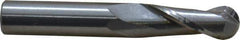 OSG - 3/8" Diam, 1" LOC, 2 Flute Solid Carbide Ball End Mill - Uncoated, Single End, 2-1/2" OAL, 3/8" Shank Diam, Spiral Flute - Apex Tool & Supply