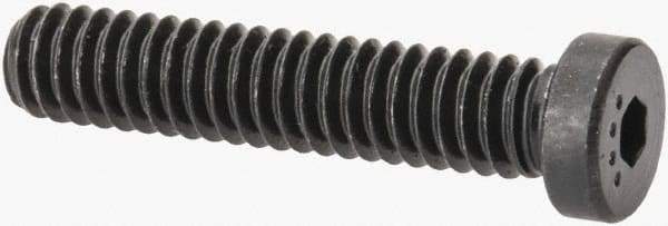 Made in USA - 1/4-20 UNC Hex Socket Drive, Low Socket Cap Screw - Grade 4037 Alloy Steel, Black Oxide Finish, Fully Threaded, 1-1/4" Length Under Head - Apex Tool & Supply