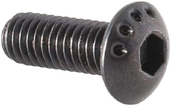 Made in USA - M3x0.50 Metric Coarse Hex Socket Drive, Button Screw - Alloy Steel, Black Oxide Finish, Fully Threaded, 8mm Length Under Head - Apex Tool & Supply