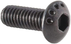 Made in USA - M3x0.50 Metric Coarse Hex Socket Drive, Button Screw - Alloy Steel, Black Oxide Finish, Fully Threaded, 8mm Length Under Head - Apex Tool & Supply