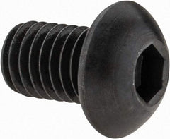 Made in USA - M8x1.25 Metric Coarse Hex Socket Drive, Button Screw - Alloy Steel, Black Oxide Finish, Fully Threaded, 12mm Length Under Head - Apex Tool & Supply
