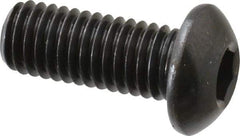 Made in USA - M8x1.25 Metric Coarse Hex Socket Drive, Button Screw - Alloy Steel, Black Oxide Finish, Fully Threaded, 20mm Length Under Head - Apex Tool & Supply