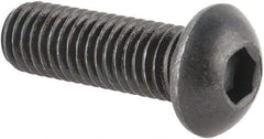 Made in USA - M8x1.25 Metric Coarse Hex Socket Drive, Button Screw - Alloy Steel, Black Oxide Finish, Fully Threaded, 25mm Length Under Head - Apex Tool & Supply
