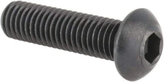 Made in USA - M8x1.25 Metric Coarse Hex Socket Drive, Button Screw - Alloy Steel, Black Oxide Finish, Fully Threaded, 30mm Length Under Head - Apex Tool & Supply