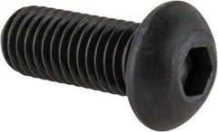 Made in USA - M10x1.50 Metric Coarse Hex Socket Drive, Button Screw - Alloy Steel, Black Oxide Finish, Fully Threaded, 25mm Length Under Head - Apex Tool & Supply