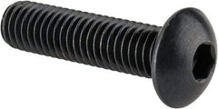 Made in USA - M5x0.80 Metric Coarse Hex Socket Drive, Button Screw - Alloy Steel, Black Oxide Finish, Fully Threaded, 20mm Length Under Head - Apex Tool & Supply