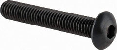 Made in USA - M5x0.80 Metric Coarse Hex Socket Drive, Button Screw - Alloy Steel, Black Oxide Finish, Fully Threaded, 30mm Length Under Head - Apex Tool & Supply
