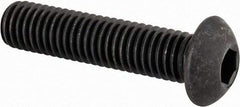 Made in USA - M8x1.25 Metric Coarse Hex Socket Drive, Button Screw - Alloy Steel, Black Oxide Finish, Fully Threaded, 35mm Length Under Head - Apex Tool & Supply