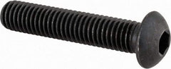 Made in USA - M8x1.25 Metric Coarse Hex Socket Drive, Button Screw - Alloy Steel, Black Oxide Finish, Fully Threaded, 40mm Length Under Head - Apex Tool & Supply