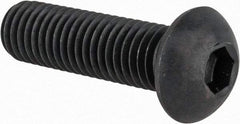 Made in USA - M10x1.50 Metric Coarse Hex Socket Drive, Button Screw - Alloy Steel, Black Oxide Finish, Fully Threaded, 35mm Length Under Head - Apex Tool & Supply