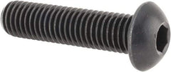 Made in USA - M10x1.50 Metric Coarse Hex Socket Drive, Button Screw - Alloy Steel, Black Oxide Finish, Fully Threaded, 40mm Length Under Head - Apex Tool & Supply