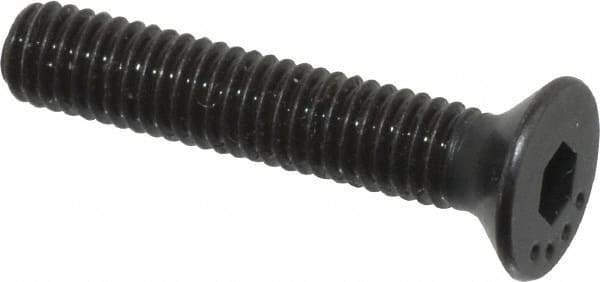 Made in USA - M3x0.50 Metric Coarse Hex Socket Drive, 90° Flat Head Socket Cap Screw - Grade 10.9 Alloy Steel, Black Oxide Finish, Fully Threaded, 16mm Length Under Head - Apex Tool & Supply