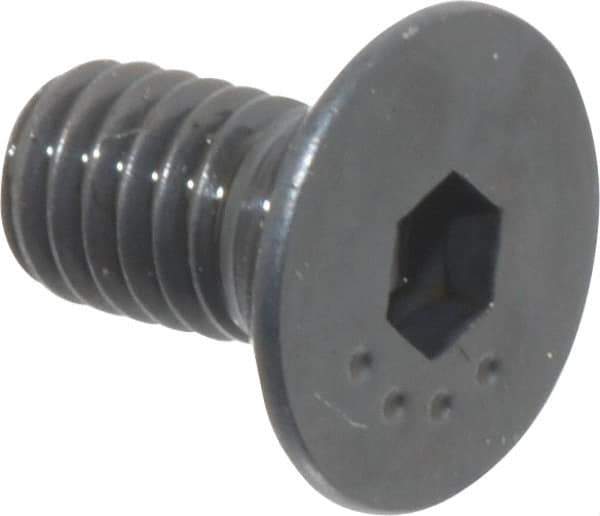 Made in USA - M4x0.70 Metric Coarse Hex Socket Drive, 90° Flat Head Socket Cap Screw - Grade 10.9 Alloy Steel, Black Oxide Finish, Fully Threaded, 8mm Length Under Head - Apex Tool & Supply