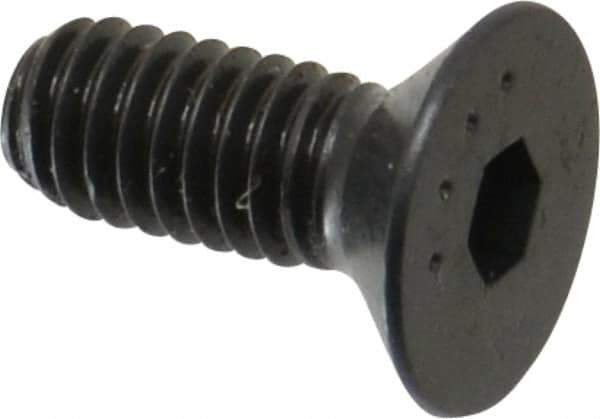 Made in USA - M4x0.70 Metric Coarse Hex Socket Drive, 90° Flat Head Socket Cap Screw - Grade 10.9 Alloy Steel, Black Oxide Finish, Fully Threaded, 10mm Length Under Head - Apex Tool & Supply