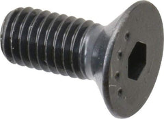 Made in USA - M5x0.80 Metric Coarse Hex Socket Drive, 90° Flat Head Socket Cap Screw - Grade 10.9 Alloy Steel, Black Oxide Finish, Fully Threaded, 12mm Length Under Head - Apex Tool & Supply