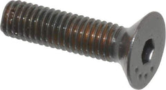 Made in USA - M5x0.80 Metric Coarse Hex Socket Drive, 90° Flat Head Socket Cap Screw - Grade 10.9 Alloy Steel, Black Oxide Finish, Fully Threaded, 20mm Length Under Head - Apex Tool & Supply