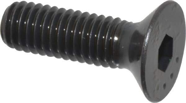 Made in USA - M6x1.00 Metric Coarse Hex Socket Drive, 90° Flat Head Socket Cap Screw - Grade 10.9 Alloy Steel, Black Oxide Finish, Fully Threaded, 20mm Length Under Head - Apex Tool & Supply