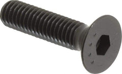 Made in USA - M6x1.00 Metric Coarse Hex Socket Drive, 90° Flat Head Socket Cap Screw - Grade 10.9 Alloy Steel, Black Oxide Finish, Fully Threaded, 25mm Length Under Head - Apex Tool & Supply