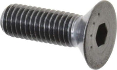 Made in USA - M8x1.25 Metric Coarse Hex Socket Drive, 90° Flat Head Socket Cap Screw - Grade 10.9 Alloy Steel, Black Oxide Finish, Fully Threaded, 25mm Length Under Head - Apex Tool & Supply