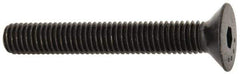 Made in USA - M5x0.80 Metric Coarse Hex Socket Drive, 90° Flat Head Socket Cap Screw - Grade 10.9 Alloy Steel, Black Oxide Finish, Fully Threaded, 35mm Length Under Head - Apex Tool & Supply