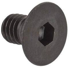 Made in USA - M6x1.00 Metric Coarse Hex Socket Drive, 90° Flat Head Socket Cap Screw - Grade 10.9 Alloy Steel, Black Oxide Finish, Fully Threaded, 10mm Length Under Head - Apex Tool & Supply