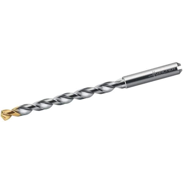 Walter-Titex - 7.5mm 130° Solid Carbide Jobber Drill - TiN Finish, Right Hand Cut, Spiral Flute, Straight Shank, 117mm OAL, Alpha 44 Point - Apex Tool & Supply