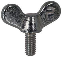 Value Collection - 1/2-13 Winged Shoulder Grade 32510 Iron Thumb Screw - 3-1/2" OAL, 2-1/4" Head Diam x 1" Head Height, Zinc-Plated Finish - Apex Tool & Supply