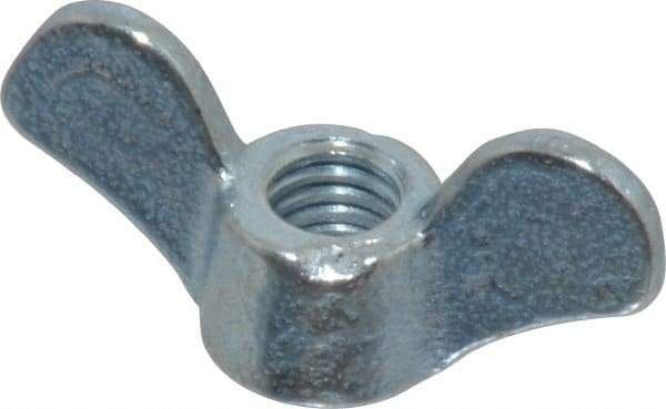 Value Collection - 5/16-18 UNC, Zinc Plated, Steel Standard Wing Nut - Grade 1015-1025, 1.44" Wing Span, 0.69" Wing Span, 1/2" Base Diam - Apex Tool & Supply