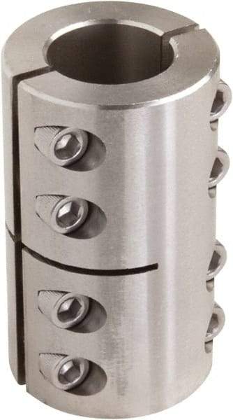 Climax Metal Products - 7/8" Inside x 1-5/8" Outside Diam, Two Piece Rigid Coupling without Keyway - 2-1/2" Long - Apex Tool & Supply