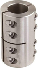 Climax Metal Products - 1-3/8" Inside x 2-1/2" Outside Diam, Two Piece Rigid Coupling without Keyway - 3-5/8" Long - Apex Tool & Supply