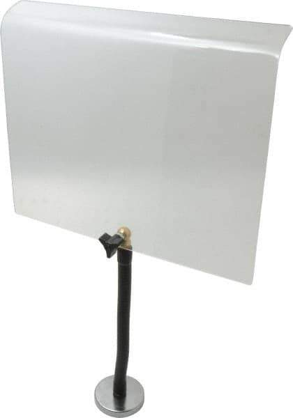 Flexbar - Plastic Flat with Curved Edge Base & Shield - 10" Wide x 12" Long x 1/8" Thick, 10" Arm Reach, Magnetic Base, For General Purpose Use - Apex Tool & Supply