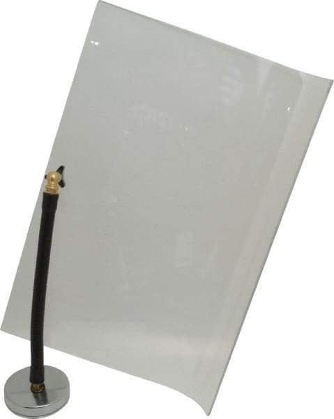 Flexbar - Plastic Flat with Curved Edge Base & Shield - 12" Wide x 16" Long x 1/8" Thick, 10" Arm Reach, Magnetic Base, For General Purpose Use - Apex Tool & Supply