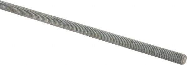 Made in USA - 3/8-16 UNC (Coarse), 2' Long, Low Carbon Steel Threaded Rod - Hot-Dipped Galvanized Finish, Right Hand Thread - Apex Tool & Supply