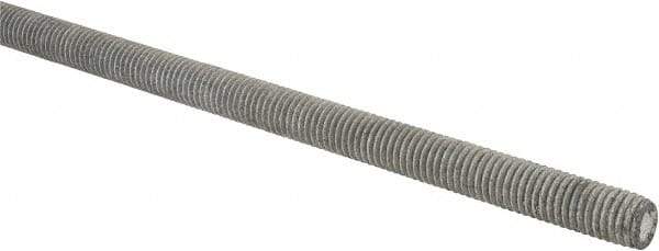 Made in USA - 1/2-13 UNC (Coarse), 2' Long, Low Carbon Steel Threaded Rod - Hot-Dipped Galvanized Finish, Right Hand Thread - Apex Tool & Supply