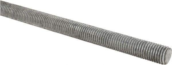 Made in USA - 3/4-10 UNC (Coarse), 2' Long, Low Carbon Steel Threaded Rod - Hot-Dipped Galvanized Finish, Right Hand Thread - Apex Tool & Supply