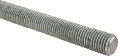 Made in USA - 1-8 UNC (Coarse), 2' Long, Low Carbon Steel Threaded Rod - Hot-Dipped Galvanized Finish, Right Hand Thread - Apex Tool & Supply