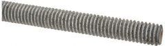 Made in USA - 3/8-16 UNC (Coarse), 6' Long, Low Carbon Steel Threaded Rod - Hot-Dipped Galvanized Finish, Right Hand Thread - Apex Tool & Supply