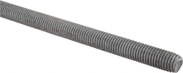 Made in USA - 5/8-11 UNC (Coarse), 6' Long, Low Carbon Steel Threaded Rod - Hot-Dipped Galvanized Finish, Right Hand Thread - Apex Tool & Supply