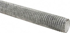 Made in USA - 7/8-9 UNC (Coarse), 6' Long, Low Carbon Steel Threaded Rod - Hot-Dipped Galvanized Finish, Right Hand Thread - Apex Tool & Supply