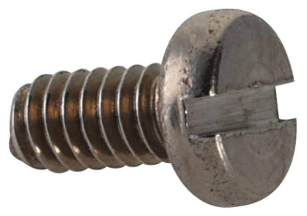 Value Collection - M2x0.40 Metric Coarse, 4mm Length Under Head Slotted Drive Machine Screw - Fillister Head, Grade 18-8 & A2 Stainless Steel, Uncoated, Without Washer - Apex Tool & Supply