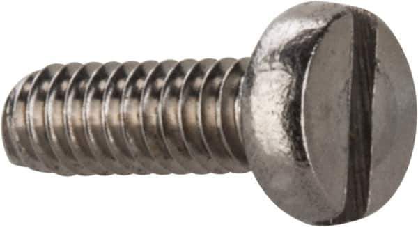Value Collection - M2x0.40 Metric Coarse, 6mm Length Under Head Slotted Drive Machine Screw - Fillister Head, Grade 18-8 & A2 Stainless Steel, Uncoated, Without Washer - Apex Tool & Supply
