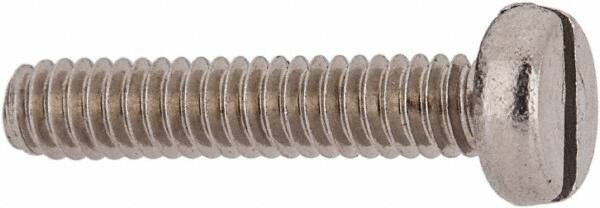 Value Collection - M2x0.40 Metric Coarse, 10mm Length Under Head Slotted Drive Machine Screw - Fillister Head, Grade 18-8 & A2 Stainless Steel, Uncoated, Without Washer - Apex Tool & Supply