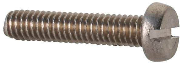 Value Collection - M2.5x0.45 Metric Coarse, 12mm Length Under Head Slotted Drive Machine Screw - Fillister Head, Grade 18-8 & A2 Stainless Steel, Uncoated, Without Washer - Apex Tool & Supply