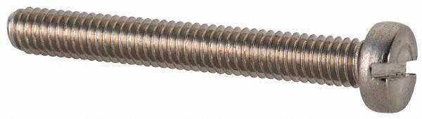 Value Collection - M2.5x0.45 Metric Coarse, 20mm Length Under Head Slotted Drive Machine Screw - Fillister Head, Grade 18-8 & A2 Stainless Steel, Uncoated, Without Washer - Apex Tool & Supply