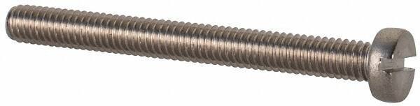 Value Collection - M2.5x0.45 Metric Coarse, 25mm Length Under Head Slotted Drive Machine Screw - Fillister Head, Grade 18-8 & A2 Stainless Steel, Uncoated, Without Washer - Apex Tool & Supply