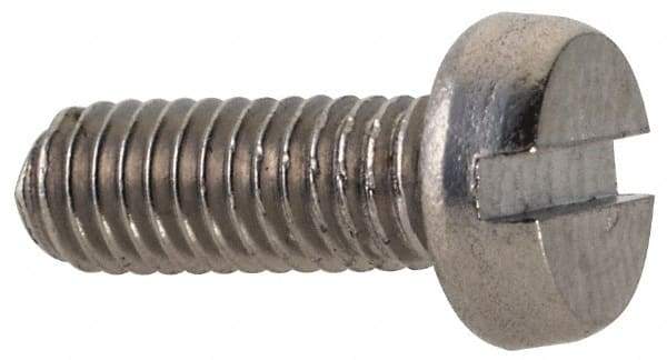 Value Collection - M3x0.50 Metric Coarse, 8mm Length Under Head Slotted Drive Machine Screw - Fillister Head, Grade 18-8 & A2 Stainless Steel, Uncoated, Without Washer - Apex Tool & Supply